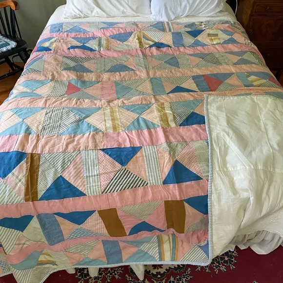 Colorful Vintage Patchwork Quilt - Picture 10 of 13